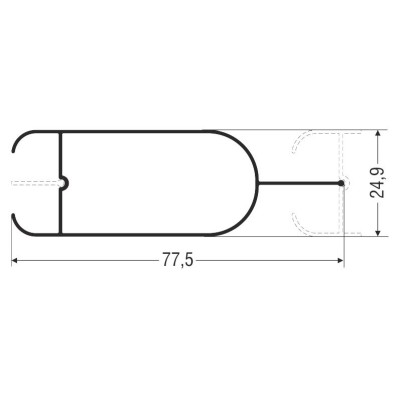 Περσίδα γαλονάκι οβάλ M9538 Alumil 6m σε χρώμα λευκό 9016