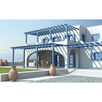 Πέργκολα  Classic Aluminco σε χρώμα Ral διαστάσεων 500x300, ύψους 3 μέτρων