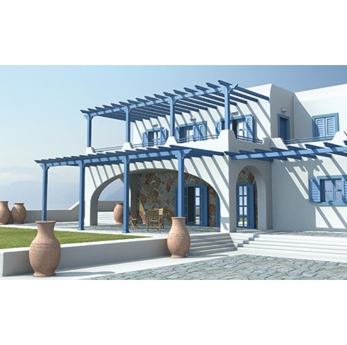 Πέργκολα Classic Aluminco σε χρώμα  λευκό, διαστάσεων 500x300, ύψους 3 μέτρων