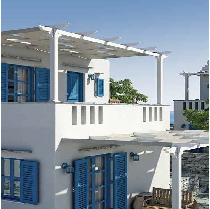 Πέργκολα Classic Aluminco σε χρώμα  λευκό, διαστάσεων 500x300, ύψους 3 μέτρων