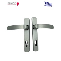 Χειρολαβή διπλή με πλάκα X-708 Μακεδονικής φυδική ανοδίωση ασημί.