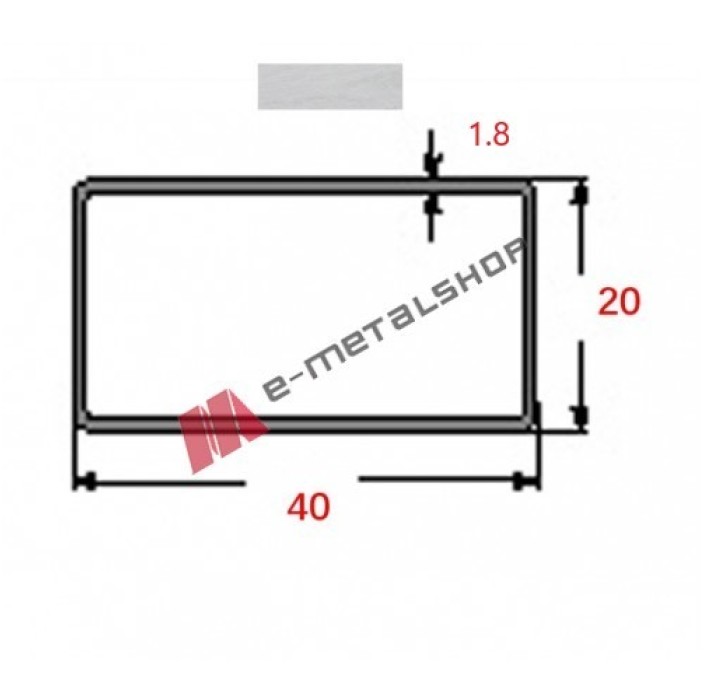 Κοιλοδοκός 40x20x1.8mm Γαλβανιζέ Βαρέως Τύπου 6m