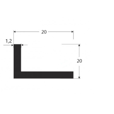 Γωνία G20x20x1.2 σε χρώμα 9016 5m