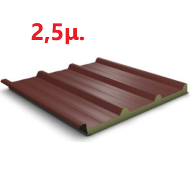 Πάνελ οροφής τραπεζοειδές EASYPANEL χρώμα κόκκινο RAL 3003 πάχος 40mm, μήκος 2,5μ.