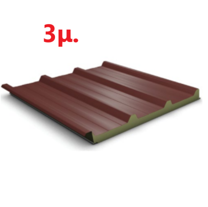 Πάνελ οροφής τραπεζοειδές EASYPANEL χρώμα κόκκινο RAL 3003 πάχος 40mm, μήκος 3μ.