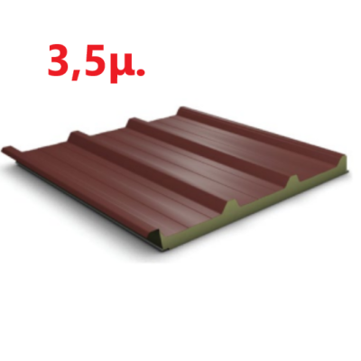 Πάνελ οροφής τραπεζοειδές EASYPANEL χρώμα κόκκινο RAL 3003 πάχος 40mm, μήκος 3,5μ.