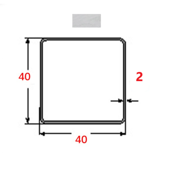 Κοιλοδοκός 40x40x2mm Γαλβανιζέ Βούτας 6m