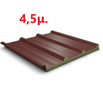 Πάνελ οροφής τραπεζοειδές EASYPANEL χρώμα κόκκινο RAL 3003 πάχος 40mm, μήκος 4,5μ.