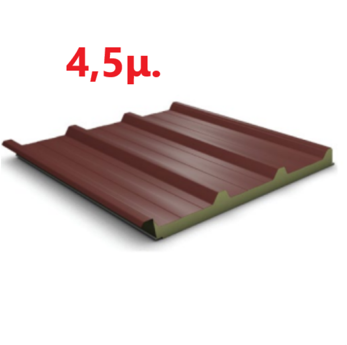 Πάνελ οροφής τραπεζοειδές EASYPANEL χρώμα κόκκινο RAL 3003 πάχος 40mm, μήκος 4,5μ.