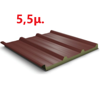Πάνελ οροφής τραπεζοειδές EASYPANEL χρώμα κόκκινο RAL 3003 πάχος 40mm, μήκος 5,5μ.