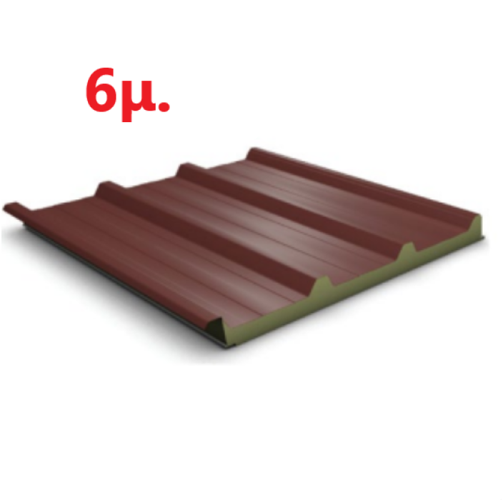 Πάνελ οροφής τραπεζοειδές EASYPANEL χρώμα κόκκινο RAL 3003 πάχος 40mm, μήκος 6μ.