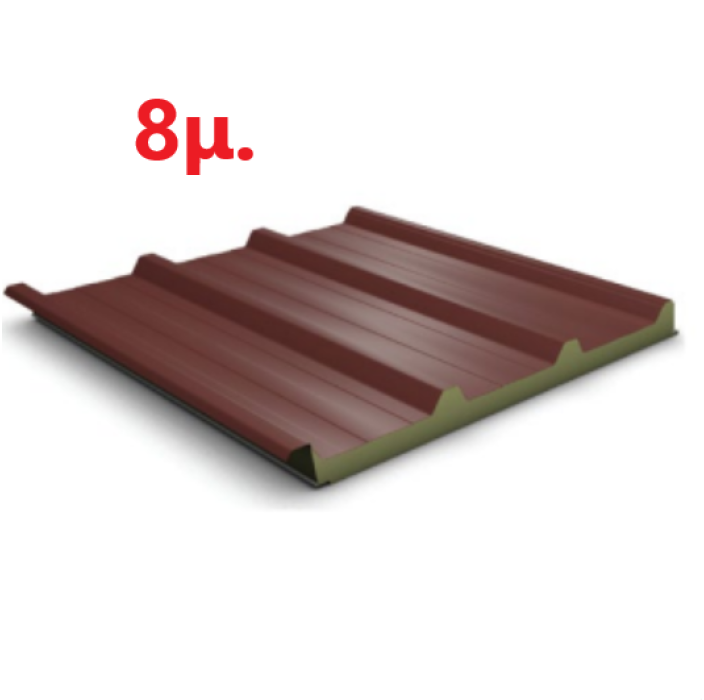 Πάνελ οροφής τραπεζοειδές EASYPANEL χρώμα κόκκινο RAL 3003 πάχος 40mm, μήκος 8μ.