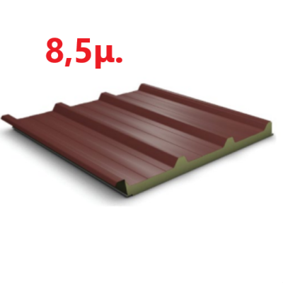 Πάνελ οροφής τραπεζοειδές EASYPANEL χρώμα κόκκινο RAL 3003 πάχος 40mm, μήκος 8,5μ.
