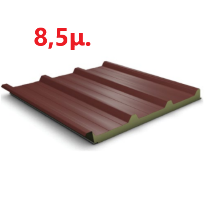 Πάνελ οροφής τραπεζοειδές EASYPANEL χρώμα κόκκινο RAL 3003 πάχος 40mm, μήκος 8,5μ.
