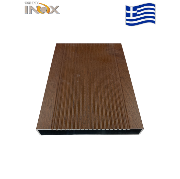 Τάβλα περίφραξης αλουμινίου σε χρώμα 02 Nussbaum 14x100x6000mm , Τέχνη (τιμή βέργας 6μ.)