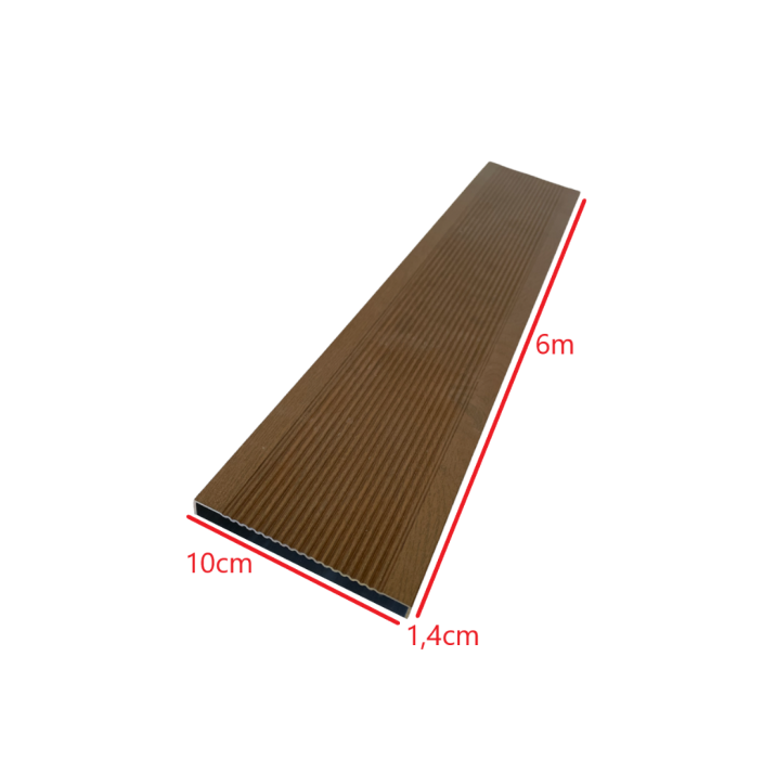 Τάβλα περίφραξης αλουμινίου σε χρώμα 02 Nussbaum 14x100x6000mm , Τέχνη (τιμή βέργας 6μ.)