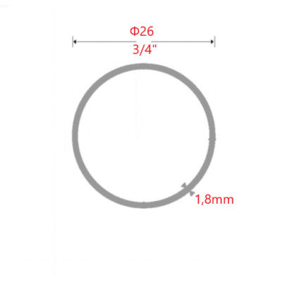 Σωλήνα Γαλβανιζέ ΒΤ Φ26 3/4'' 1,8mm 6m