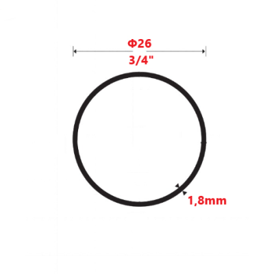 Σωλήνα Μαύρη Φ26 3/4'' 1,8mm 6m