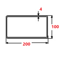 Κοιλοδοκός 200x100x4mm Μαύρος 6m