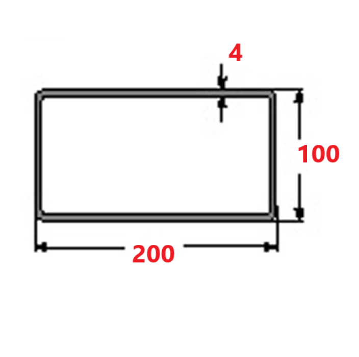Κοιλοδοκός 200x100x4mm Μαύρος 6m