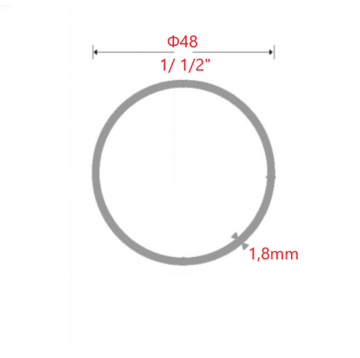 Σωλήνα Γαλβανιζέ ΒΤ Φ48 1 1/2'' 1,8mm 6m