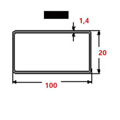 Στραντζαριστό 100x20x1.4mm Μαύρο ενισχυμένου τύπου 5m