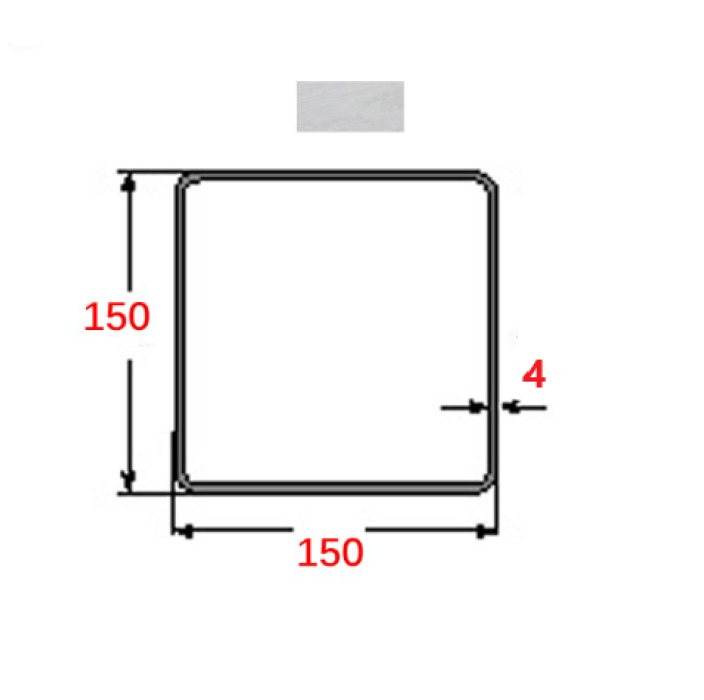 Κοιλοδοκός 150x150x4mm Γαλβανιζέ 6m