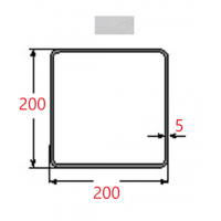 Κοιλοδοκός 200x200x5mm Γαλβανιζέ 6m