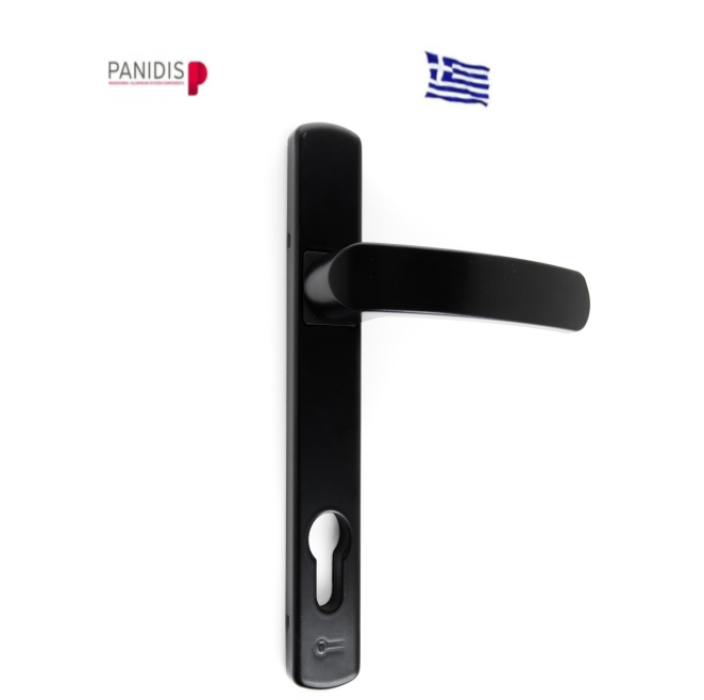Χειρολαβή διπλή με πλάκα X-708 Μακεδονικής Μαύρη