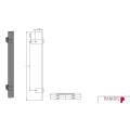 Λαβή Αλουμινίου ίσια 40x10, μήκους 500mm, Κέντρα 360mm, inox σε χρώμα Ανοδίωση Μακεδονικής (χωρίς κιτ)