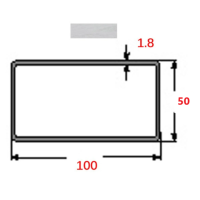 Κοιλοδοκός 100x50x1.8mm Γαλβανιζέ 6m