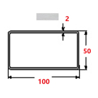 Κοιλοδοκός 100x50x2mm Γαλβανιζέ Βούτας 6m