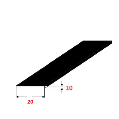 Λάμα 20x10mm Μαύρη 6m