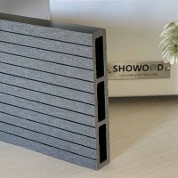 WPC σανίδα περίφραξης γραμμωτή 2 x 12 x 360εκ. - γκρι ανοιχτό