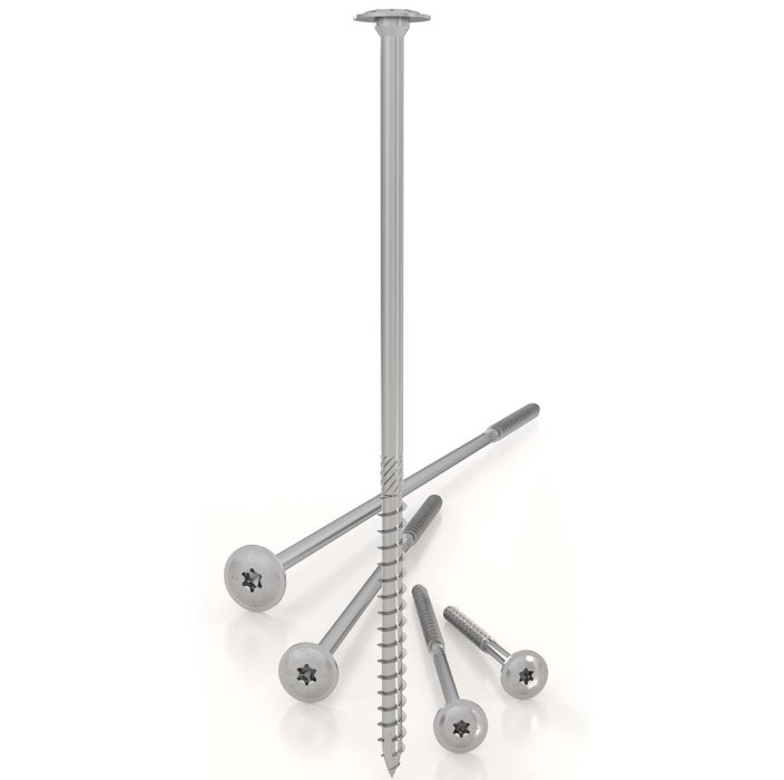 Βίδες ξύλου torx Ø6mm με πλατιά κεφαλή 6 x 80mm