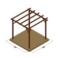 Ξύλινος σκελετός πέργκολας 400 x 400εκ.