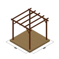 Ξύλινος σκελετός πέργκολας 400 x 400εκ.