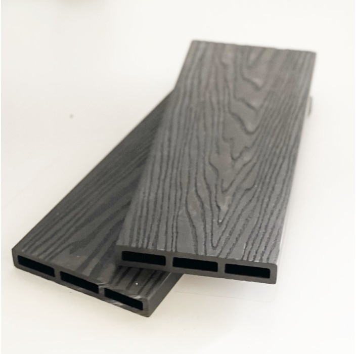 WPC 3D σανίδα περίφραξης 2 x 12 x 360εκ. -γκρι σκούρο