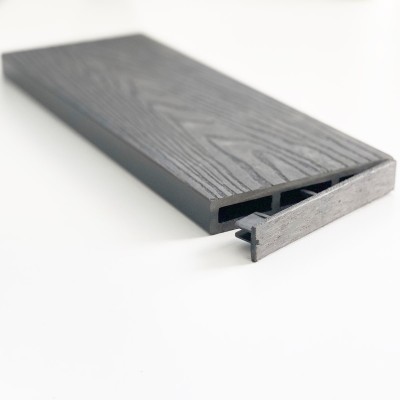 Τάπα περίφραξης WPC 3D wood 2 x 12εκ. - γκρι σκούρο