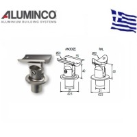 Στήριγμα κουπαστής Φ50 με κολόνα Φ42 Aluminco 4316 σε Ral 9005 Mat