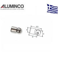 Σύνδεσμος ροζέτας τζαμιού με προφίλ Φ16 Aluminco 4322