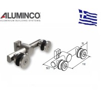 Στήριγμα τζαμιού διπλό 8-10mm έτοιμης κολώνας 4620 Aluminco F50 4147