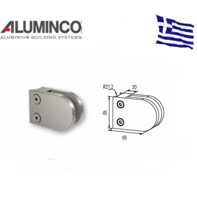 Στήριγμα τζαμιού 8-10mm κολώνας Φ42 Aluminco Inox 304 F50 4173
