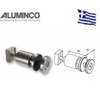 Στήριγμα τζαμιού μονό 8-10mm έτοιμης κολώνας 4620 Aluminco F50 4138