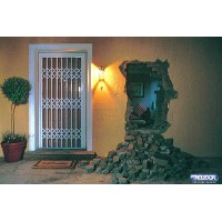 Πτυσσόμενα κάγκελα ασφαλείας TRELLIDOR σε λευκό χρώμα και καφέ 8014 ( Τιμή ανά τ.μ)